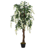 vidaXL Artificial wisteria tree 560 leaves 80 cm green and white