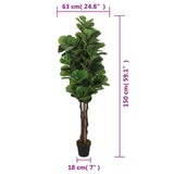 vidaXL Artificial Fig Tree 96 leaves 80 cm green