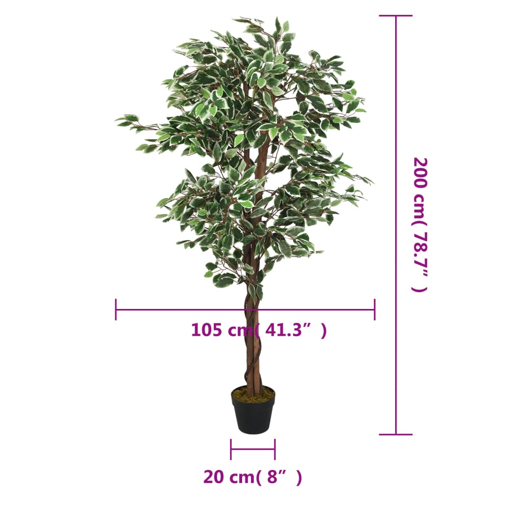 vidaXL Kunstplant ficus 378 bladeren 80 cm groen