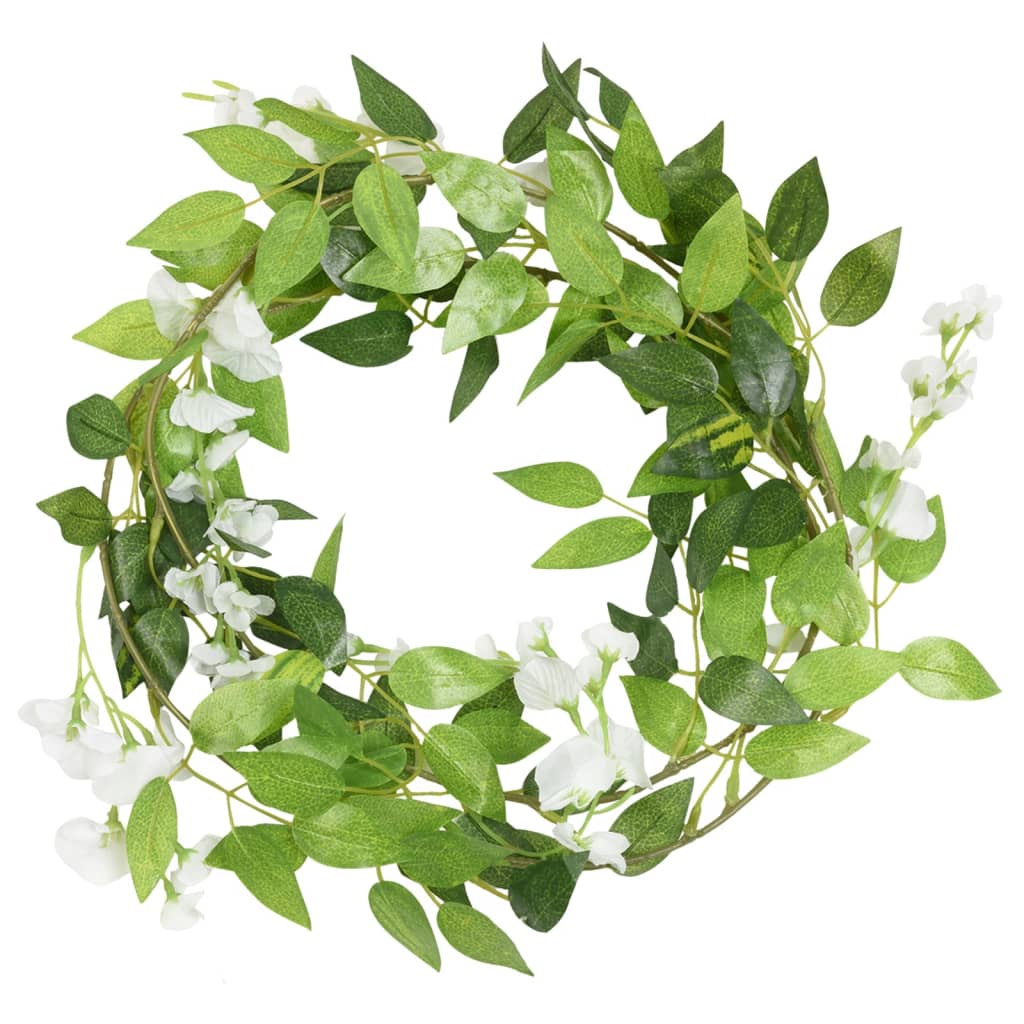 vidaXL Artificial Garlands 6 pcs 200 cm white