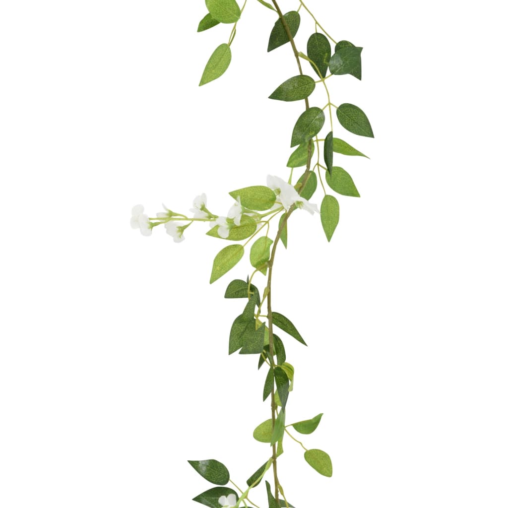 vidaXL Artificial Garlands 6 pcs 200 cm white