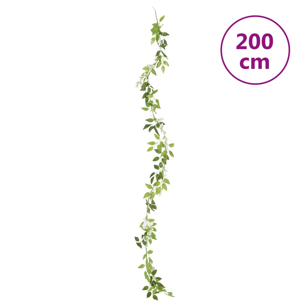 vidaXL Artificial Garlands 6 pcs 200 cm white