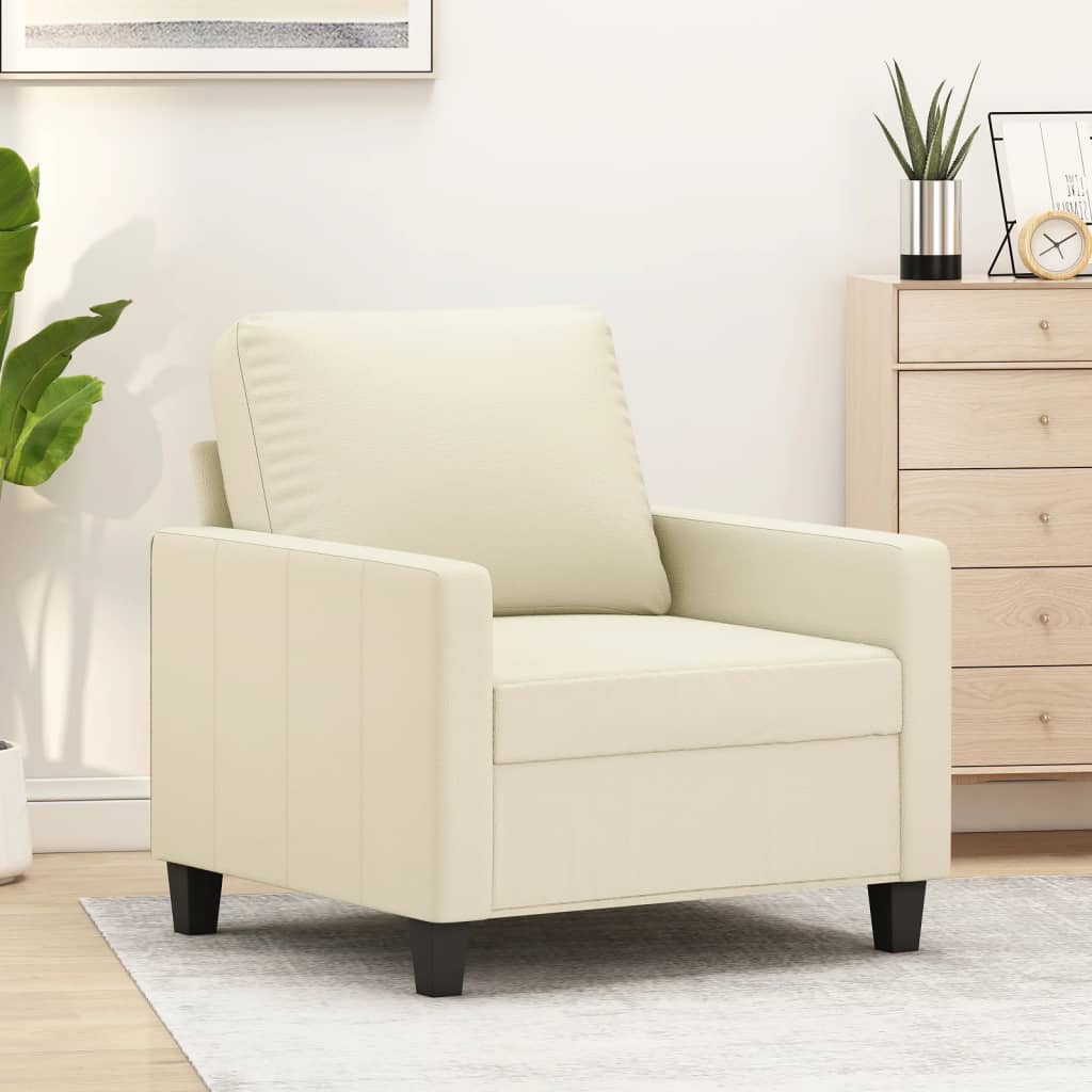 vidaXL Fauteuil 60 cm kunstleer zwart