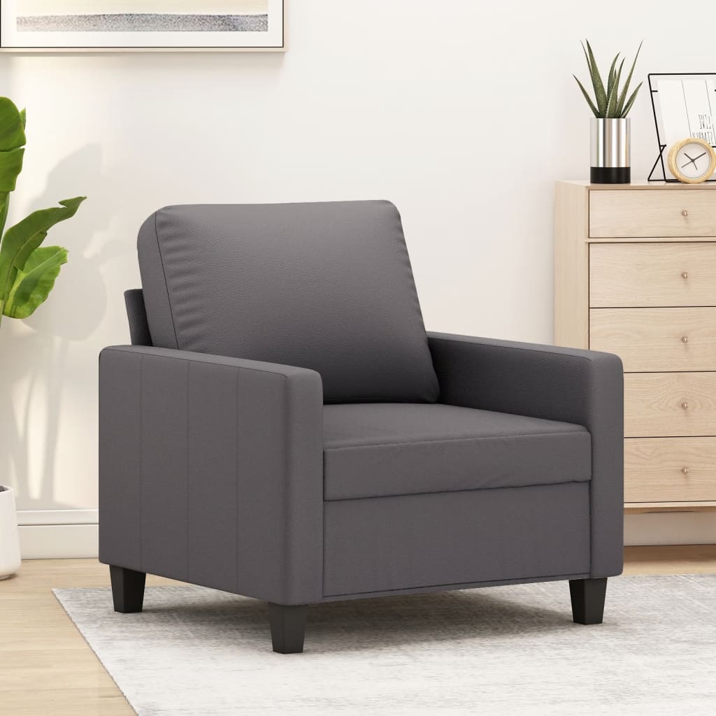 vidaXL Fauteuil 60 cm kunstleer zwart