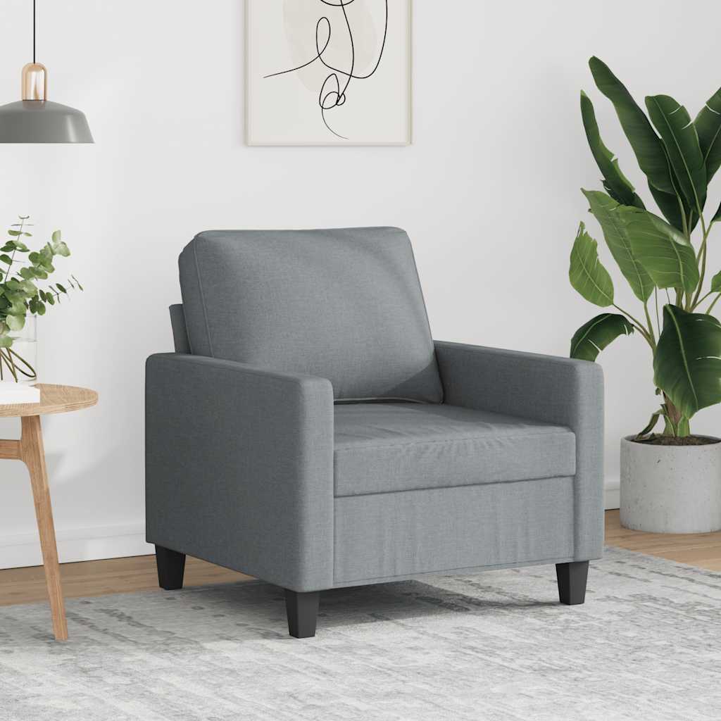 vidaXL Armchair 60 cm fabric light grey