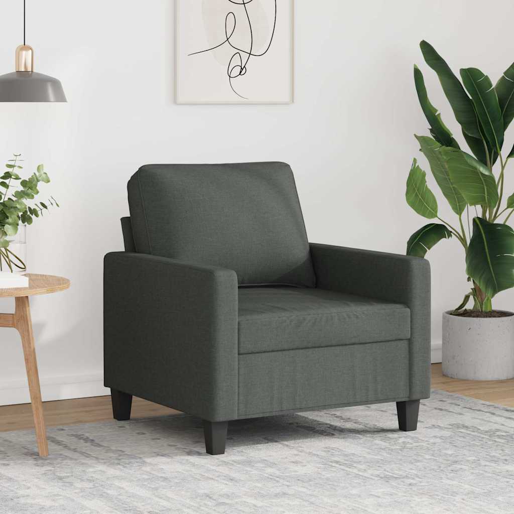 vidaXL Armchair 60 cm fabric light grey