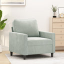 vidaXL Armchair 60 cm velvet light grey