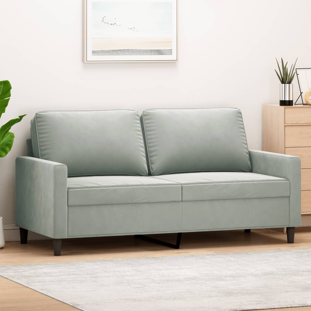 vidaXL Armchair 60 cm velvet light grey