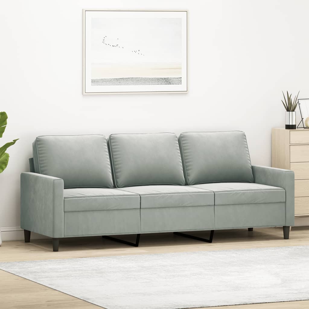 vidaXL Armchair 60 cm velvet light grey