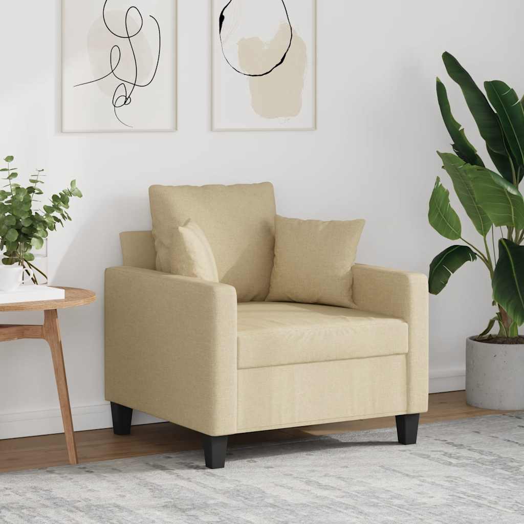vidaXL Fauteuil 60 cm stof lichtgrijs