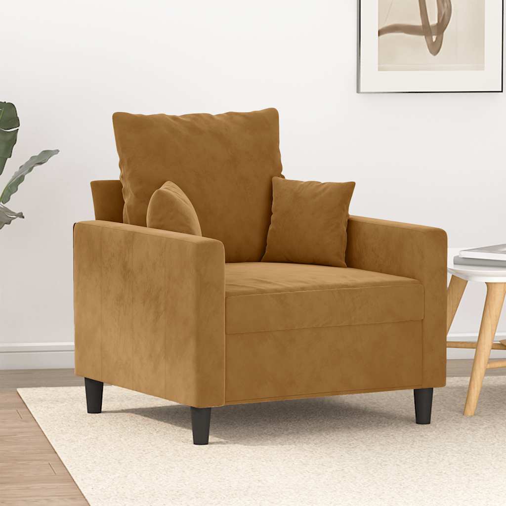 vidaXL Fauteuil 60 cm fluweel lichtgrijs