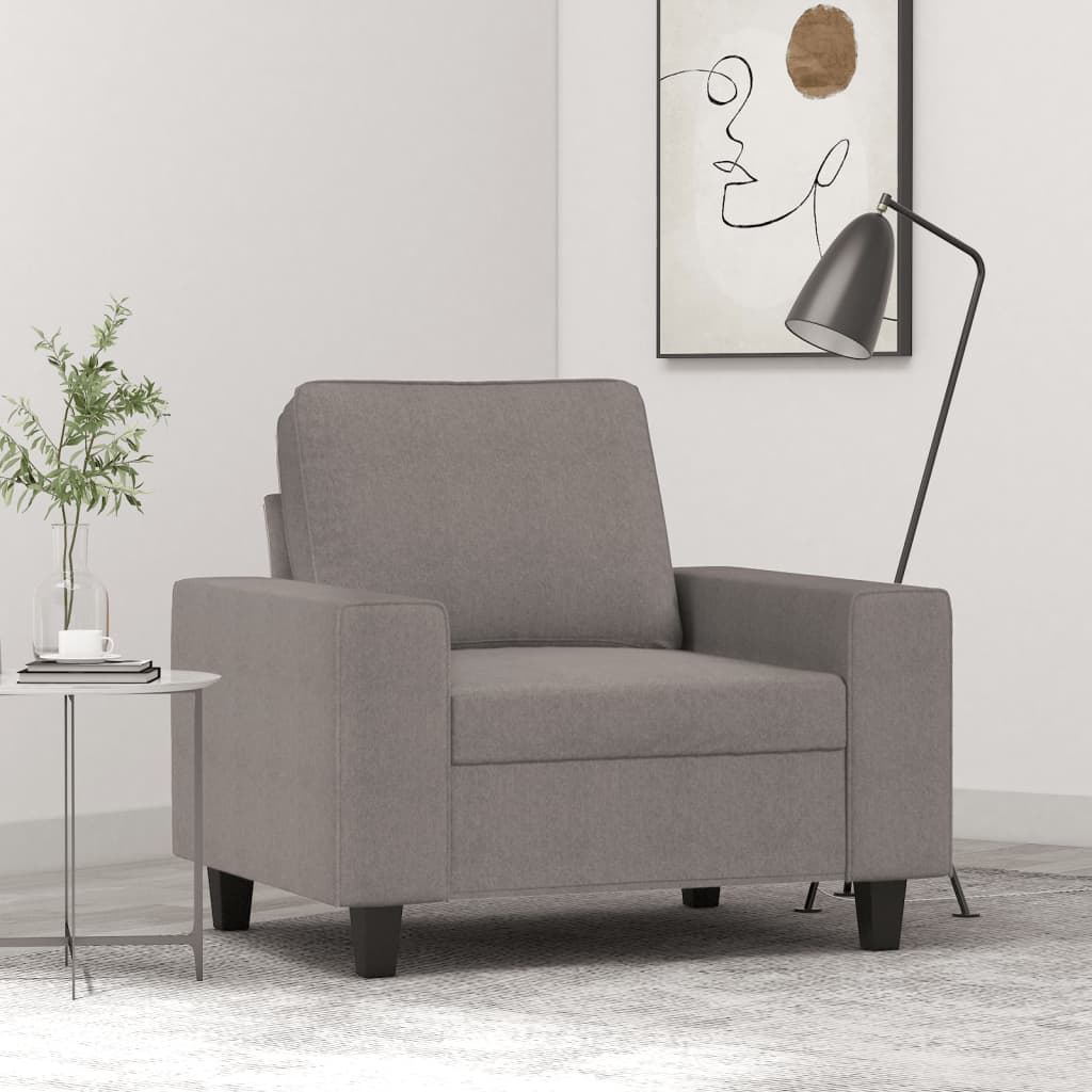 vidaXL Fauteuil 60 cm stof lichtgrijs