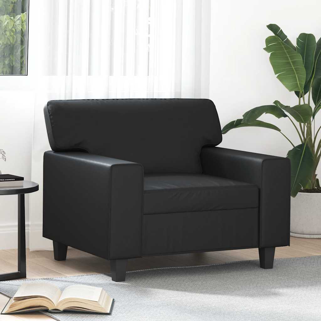 vidaXL Armchair 60 cm artificial leather black