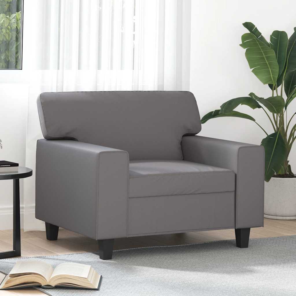 vidaXL Armchair 60 cm artificial leather black