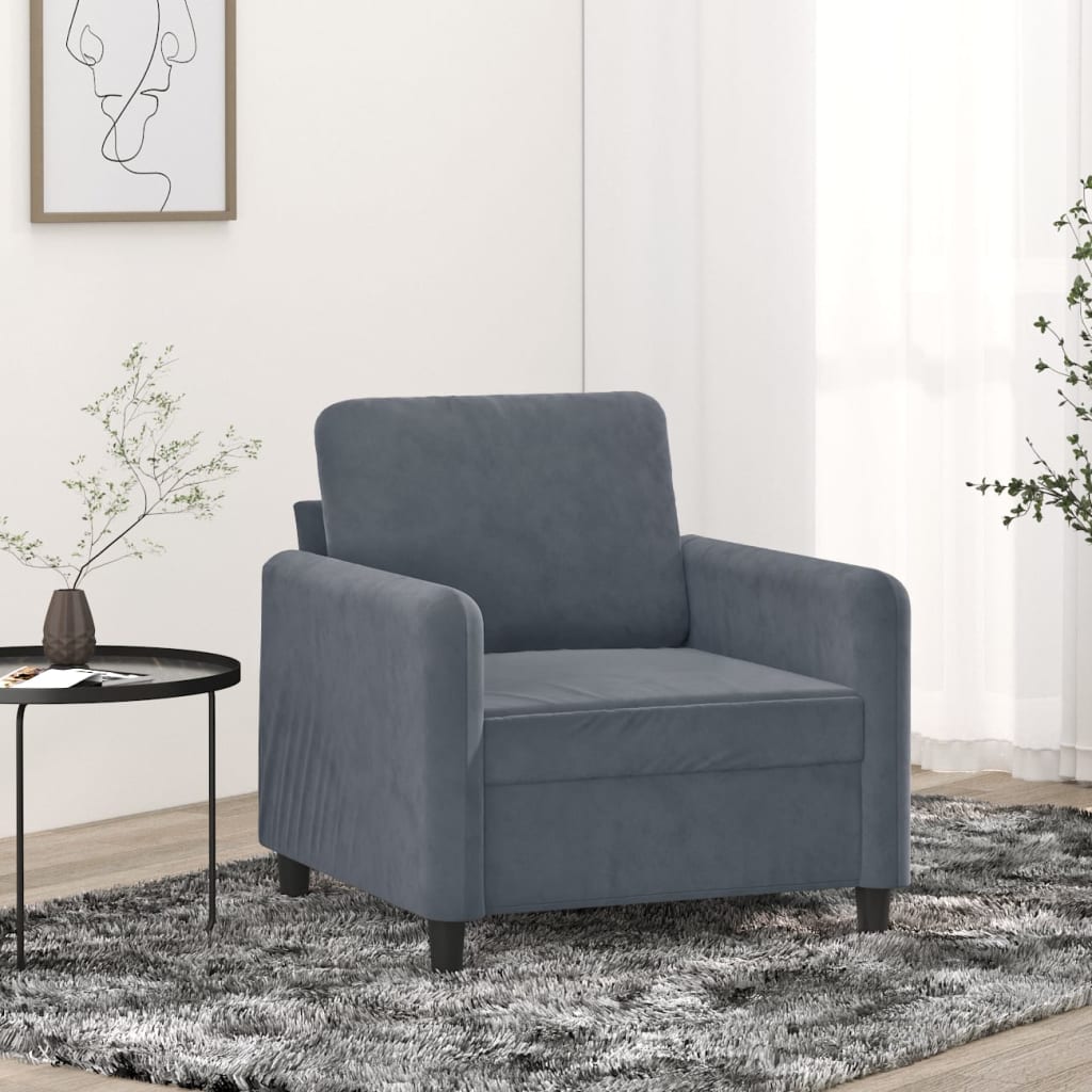 vidaXL Fauteuil 60 cm fluweel lichtgrijs