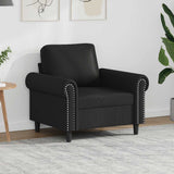 vidaXL Fauteuil 60 cm kunstleer zwart