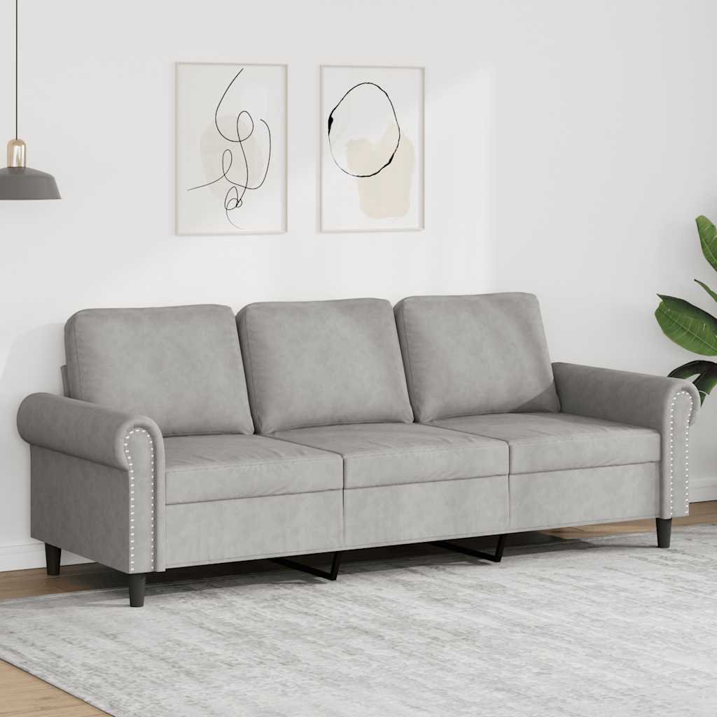 vidaXL Fauteuil 60 cm fluweel lichtgrijs