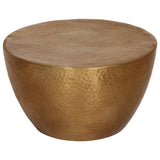 vidaXL Coffee table 70x30 cm hammered aluminium brass-coloured