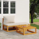 vidaXL Corner Sofa Sets 2-Piece Sectional with Taupe Cushions Solid Acacia Wood