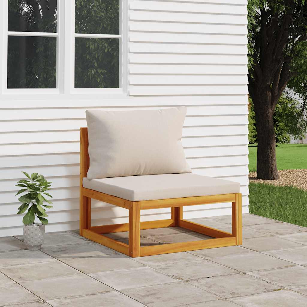 vidaXL Corner Sofa Sets 2-Piece Sectional with Taupe Cushions Solid Acacia Wood