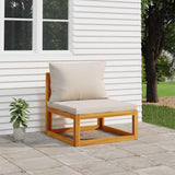vidaXL Corner Sofa Sets 2-Piece Sectional with Taupe Cushions Solid Acacia Wood