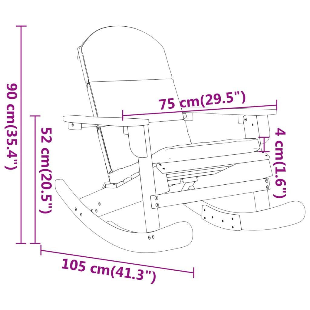 vidaXL Schommelstoel Adirondack massief acaciahout