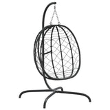 vidaXL Hangende Ei-stoel met Kussen Antraciet Poly Rattan & Staal