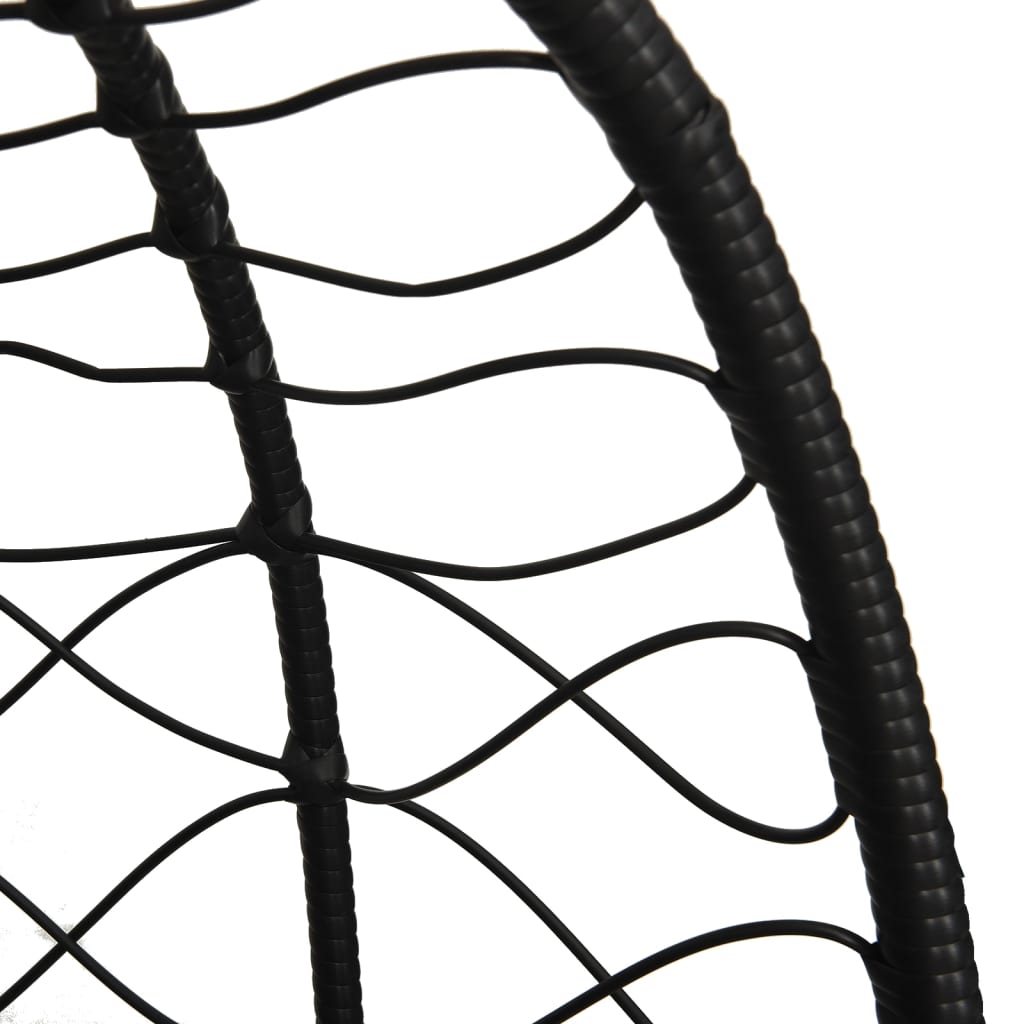 vidaXL Hangende Ei-stoel met Kussen Antraciet Poly Rattan & Staal