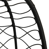 vidaXL Hangende Ei-stoel met Kussen Antraciet Poly Rattan & Staal