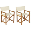vidaXL Folding Director's Chairs 2 pcs Solid Teak Cream