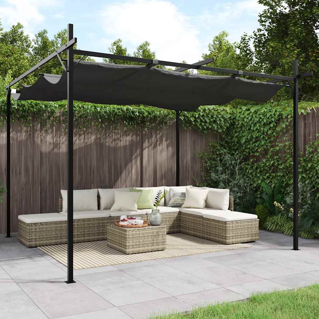 vidaXL Pergola with Retractable Roof 295x292x230 Taupe