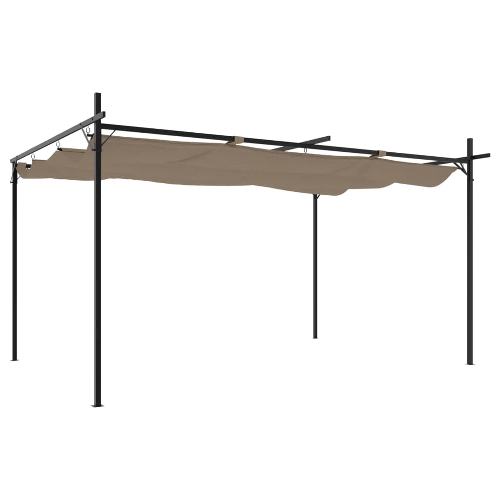 vidaXL Pergola with Retractable Roof 295x292x230 Taupe