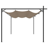vidaXL Pergola with Retractable Roof 295x292x230 Taupe