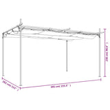 vidaXL Pergola with Retractable Roof 295x292x230 Taupe