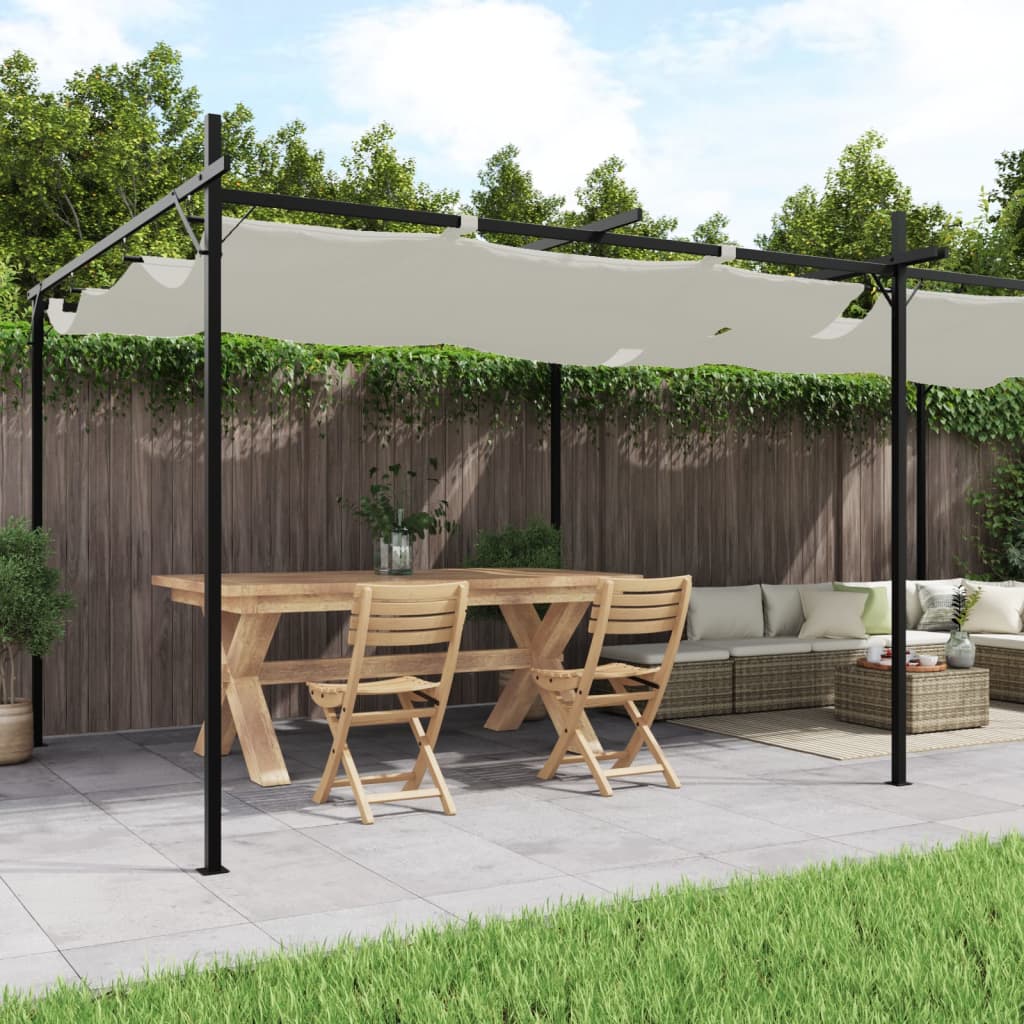 vidaXL Pergola with Retractable Roof 295x292x230 Taupe