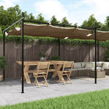 vidaXL Pergola with Retractable Roof 295x292x230 Taupe
