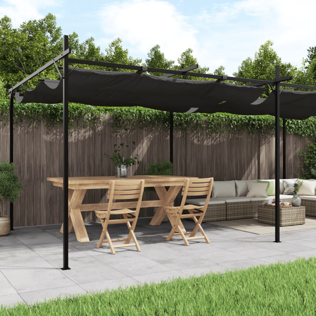 vidaXL Pergola with Retractable Roof 295x292x230 Taupe