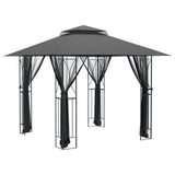 vidaXL Prieel met zijwanden 300x300x270 cm staal antracietkleurig