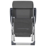 vidaXL Campingstoelen met voetensteun 2 st inklapbaar textileen grijs