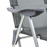 vidaXL Campingstoelen met voetensteun 2 st inklapbaar textileen grijs