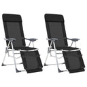 vidaXL Campingstoelen met voetensteun 2 st inklapbaar textileen grijs