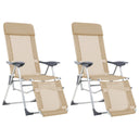 vidaXL Campingstoelen met voetensteun 2 st inklapbaar textileen grijs