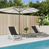 vidaXL Strandstoelen inklapbaar 2 st aluminium en textileen grijs