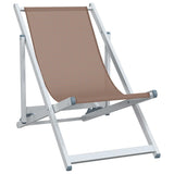 vidaXL Strandstoelen inklapbaar 2 st aluminium en textileen grijs