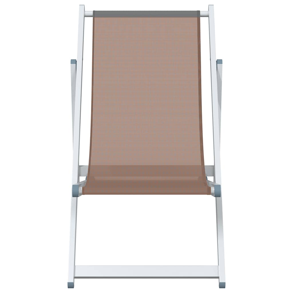 vidaXL Strandstoelen inklapbaar 2 st aluminium en textileen grijs