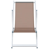 vidaXL Strandstoelen inklapbaar 2 st aluminium en textileen grijs