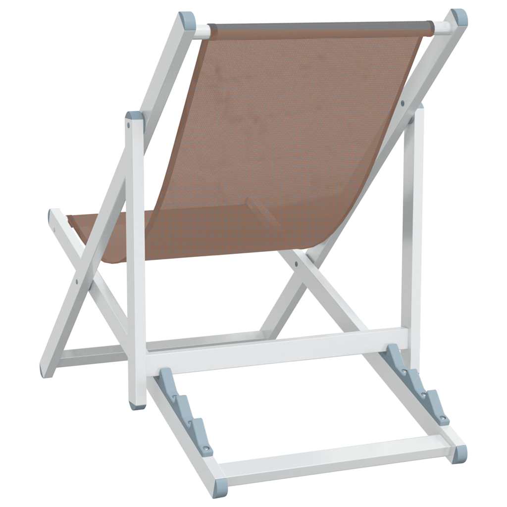 vidaXL Strandstoelen inklapbaar 2 st aluminium en textileen grijs