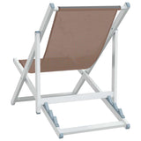 vidaXL Strandstoelen inklapbaar 2 st aluminium en textileen grijs