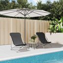 vidaXL Strandstoelen 2 st textileen en gepoedercoat staal blauw