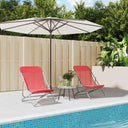vidaXL Strandstoelen 2 st textileen en gepoedercoat staal blauw